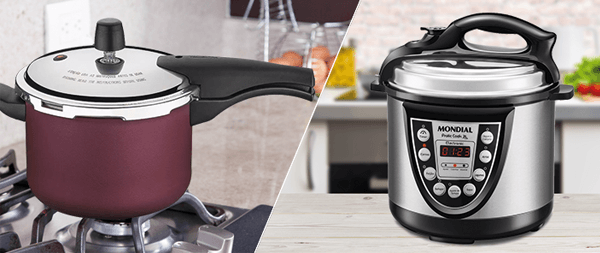 Panela de pressão comum Vs Panela de pressão elétrica
