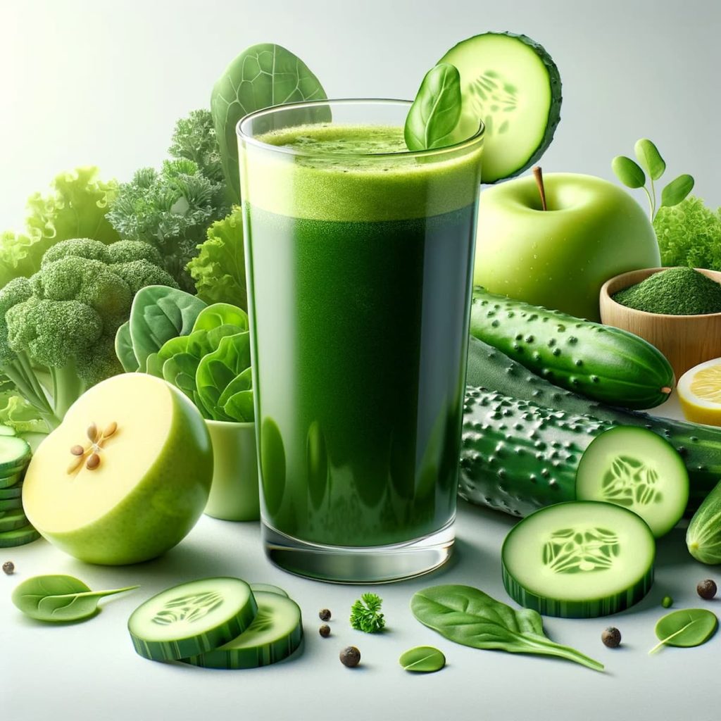 Frutas e vegetais para suco detox verde