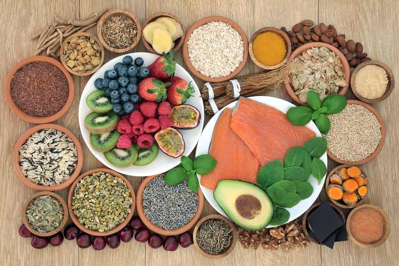 várias opções de alimentos que reduzem a ansiedade